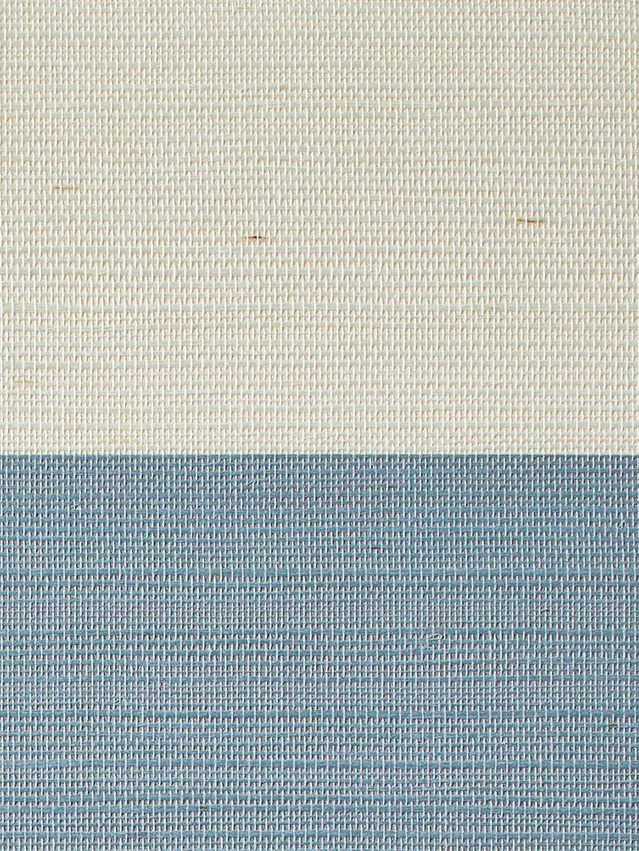 wide stripe french blue grasscloth