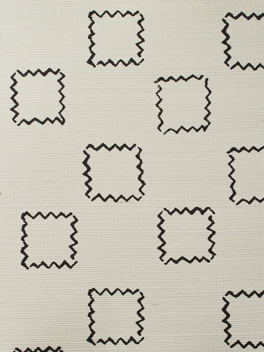 zag square black grasscloth