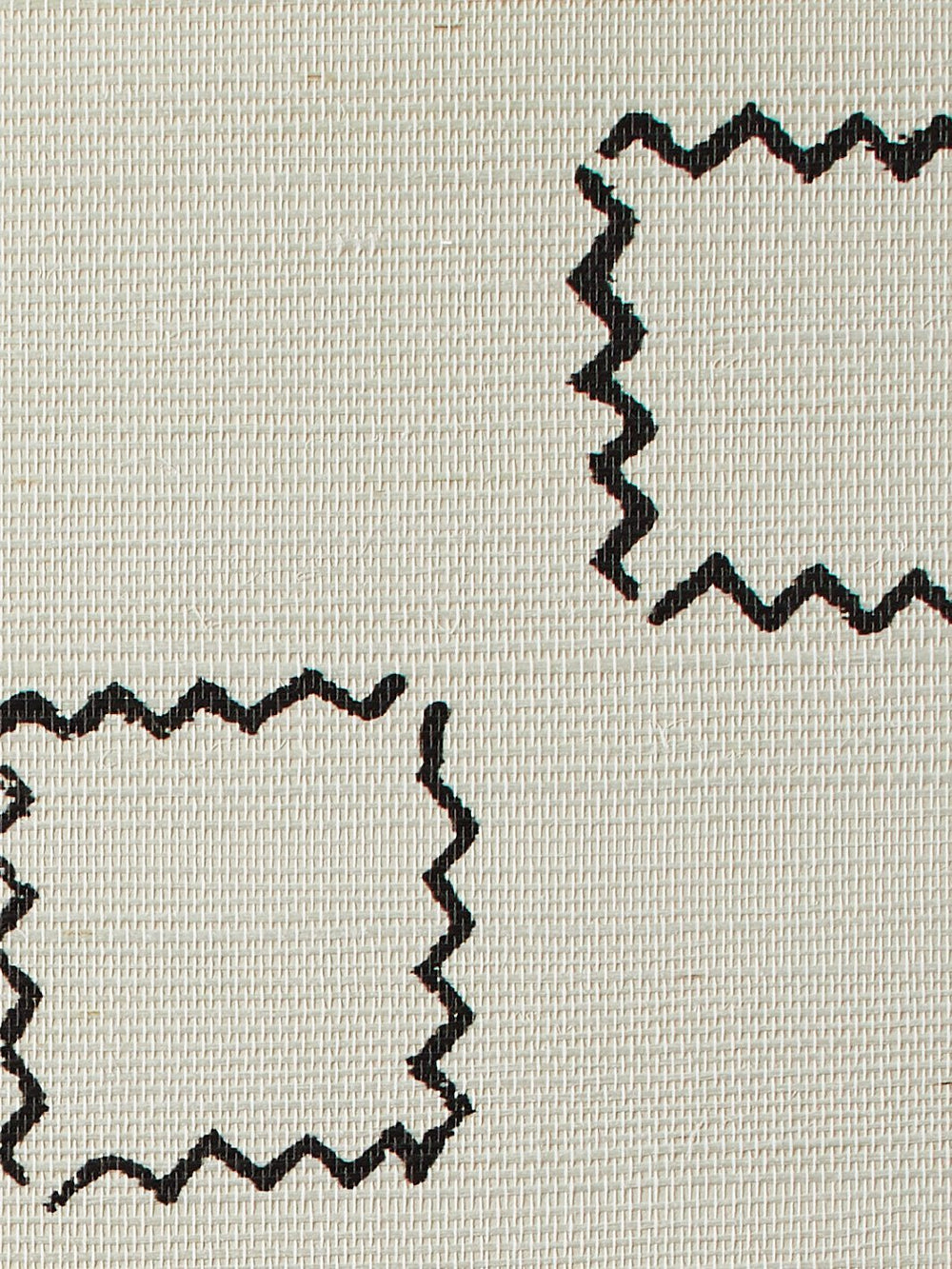 zag square black grasscloth