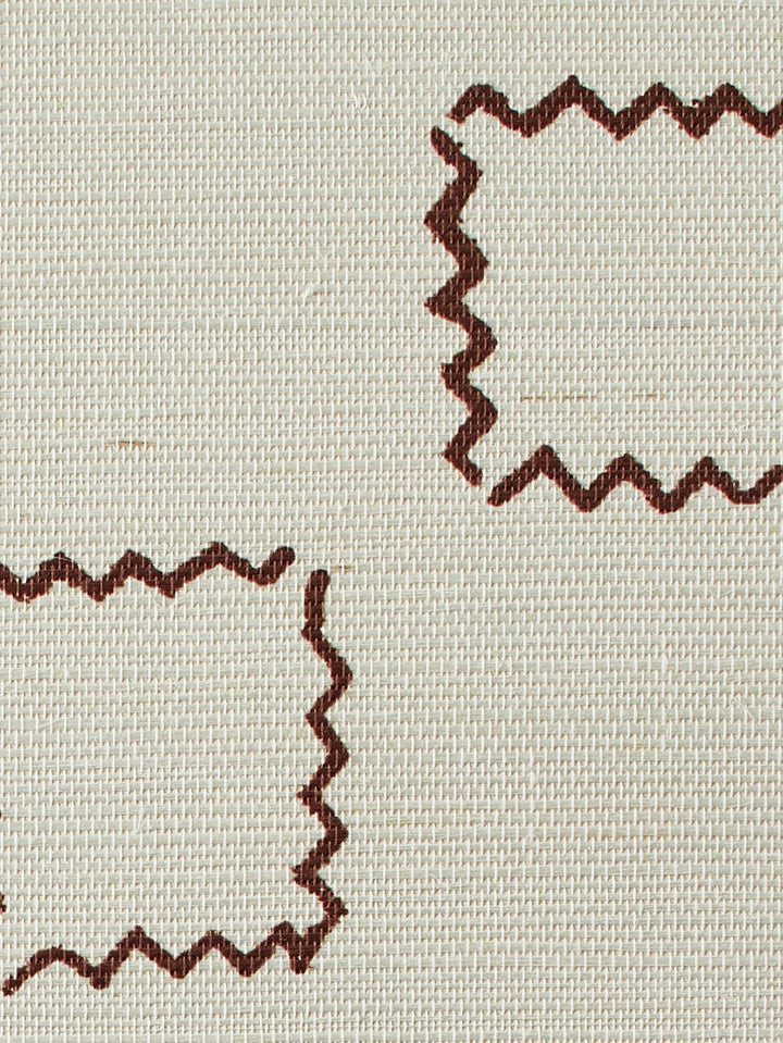 zag square rust grasscloth