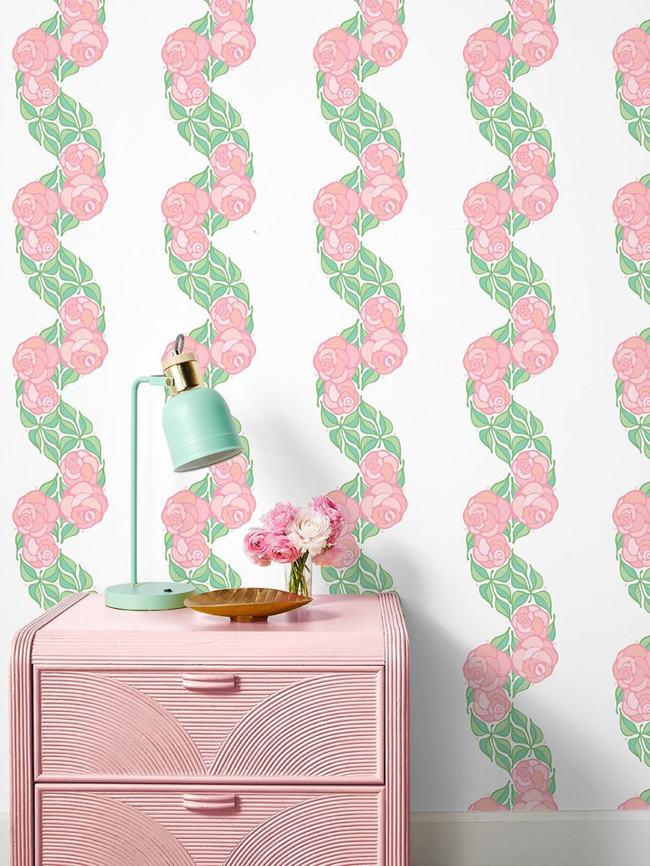 groovy-floral-stripe-wallpaper-by-barbie-ballet-slipper