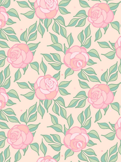 'Groovy Floral' Wallpaper by Barbie™ - Peach