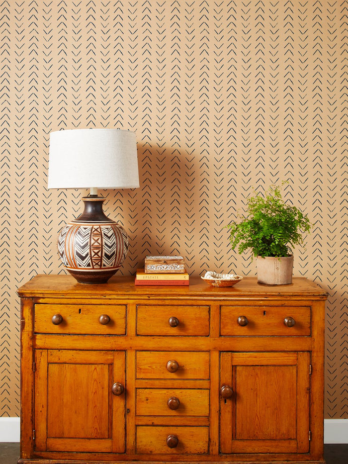 'Arrows' Kraft Wallpaper by Nathan Turner - Navy