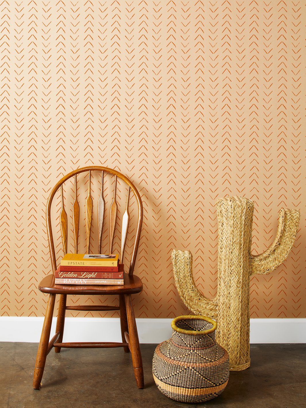 arrows kraft wallpaper by nathan turner terracotta