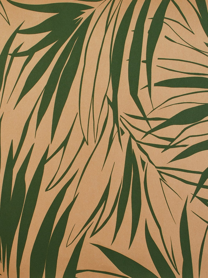 majesty palm kraft wallpaper green