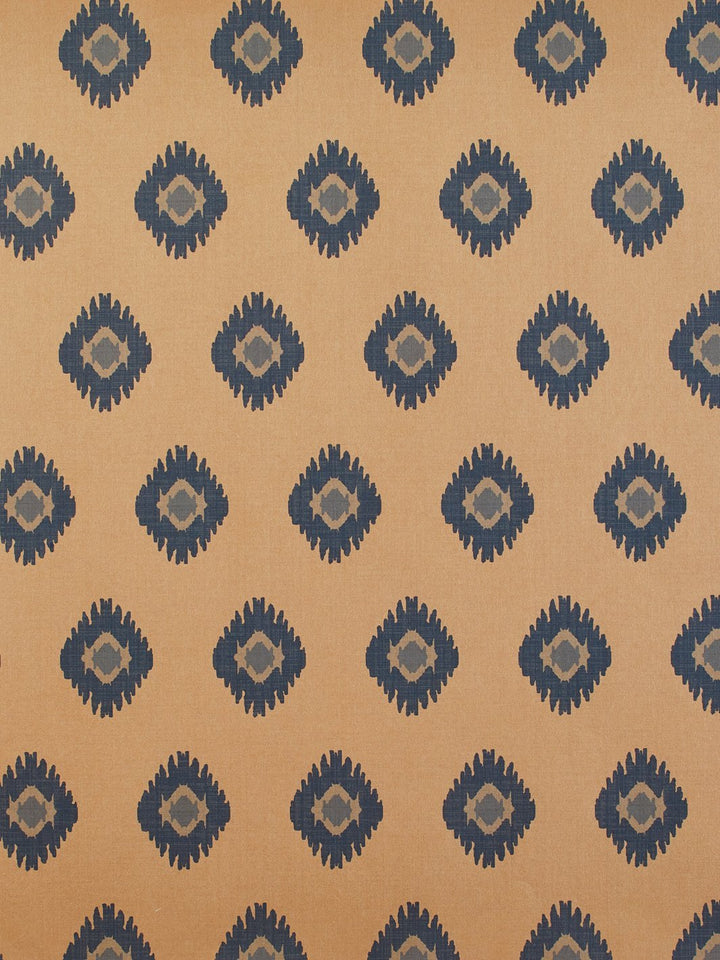 tangier medallion kraft wallpaper blue