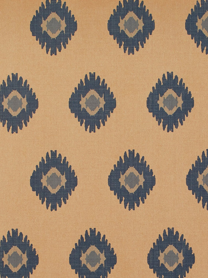 tangier medallion kraft wallpaper blue
