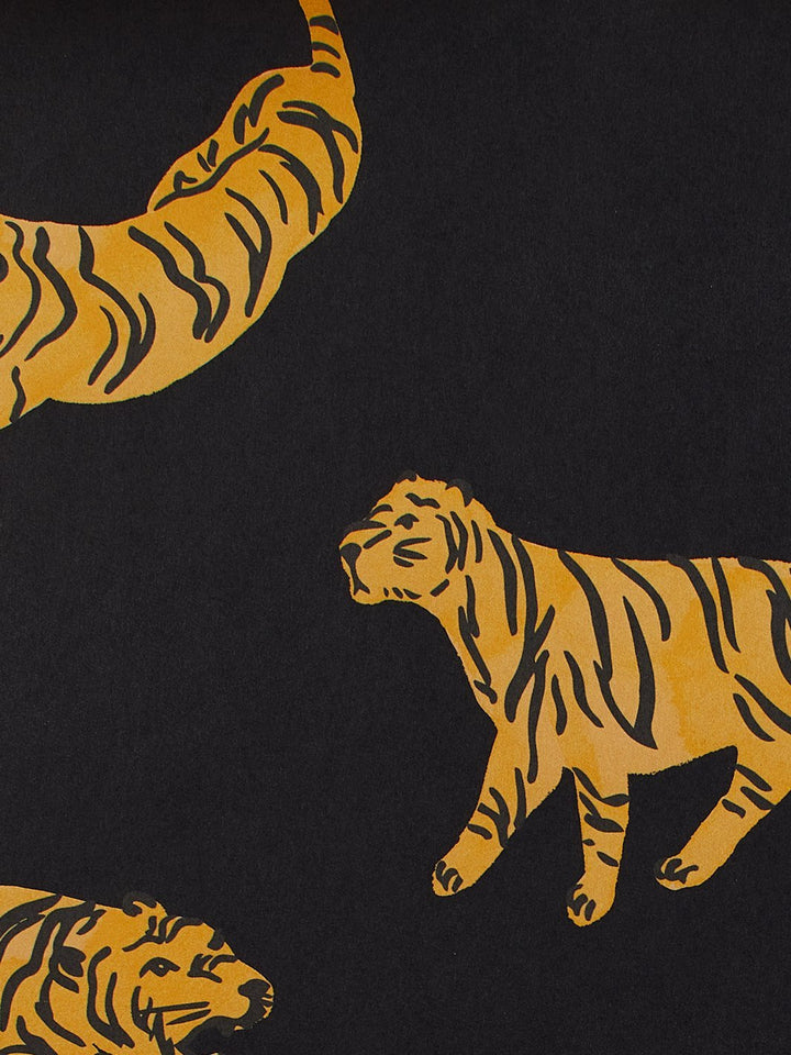 tigers kraft wallpaper by tea collection black