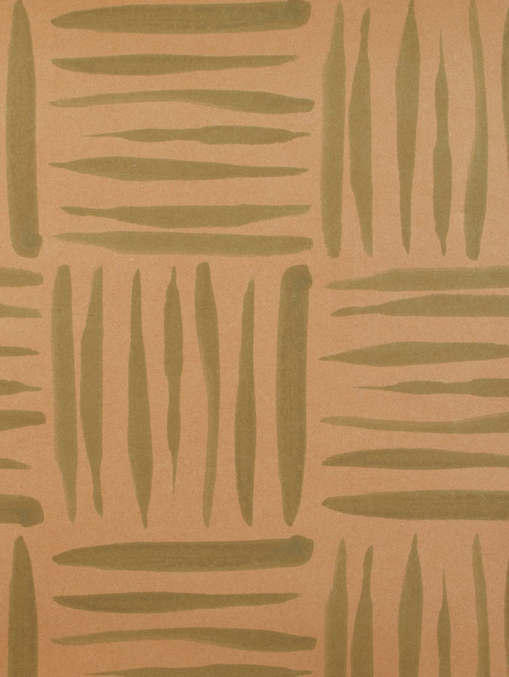 watercolor weave small kraft wallpaper green