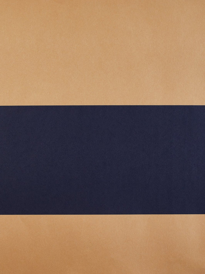 wide stripe kraft wallpaper navy
