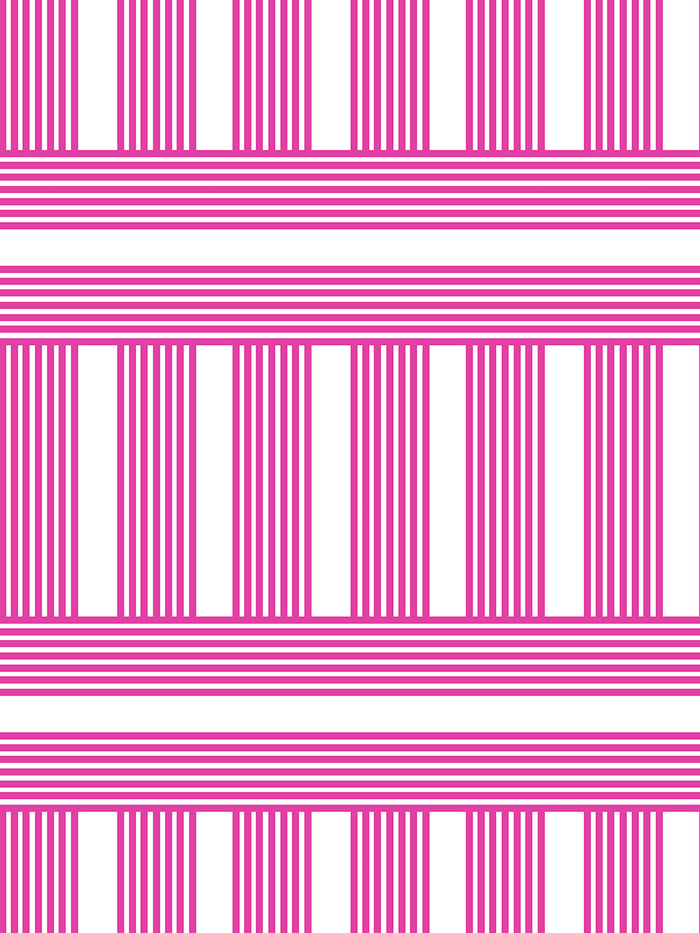 'Roman Holiday Grid' Wallpaper - 219 Barbie™ Pink