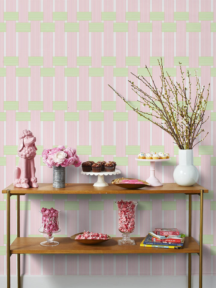 roman-holiday-woven-wallpaper-by-barbie-pink-green