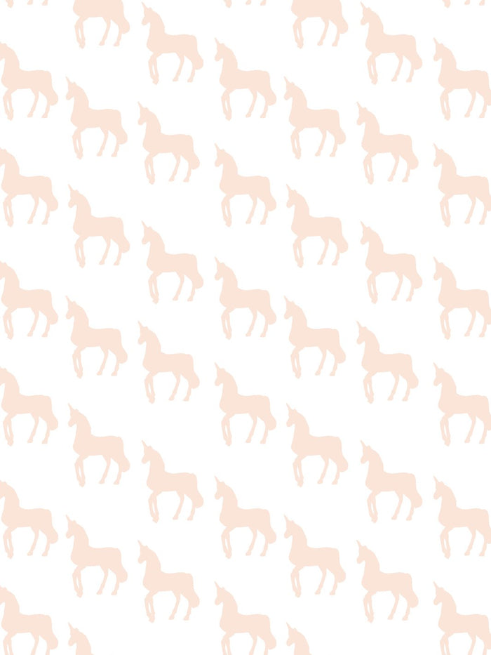 'Unicorns' Wallpaper by Barbie™ - White on Peach