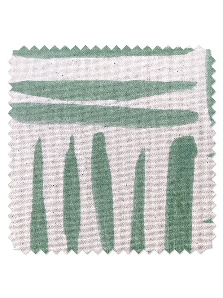 fabric by the yard watercolor weave small green on raw canvas