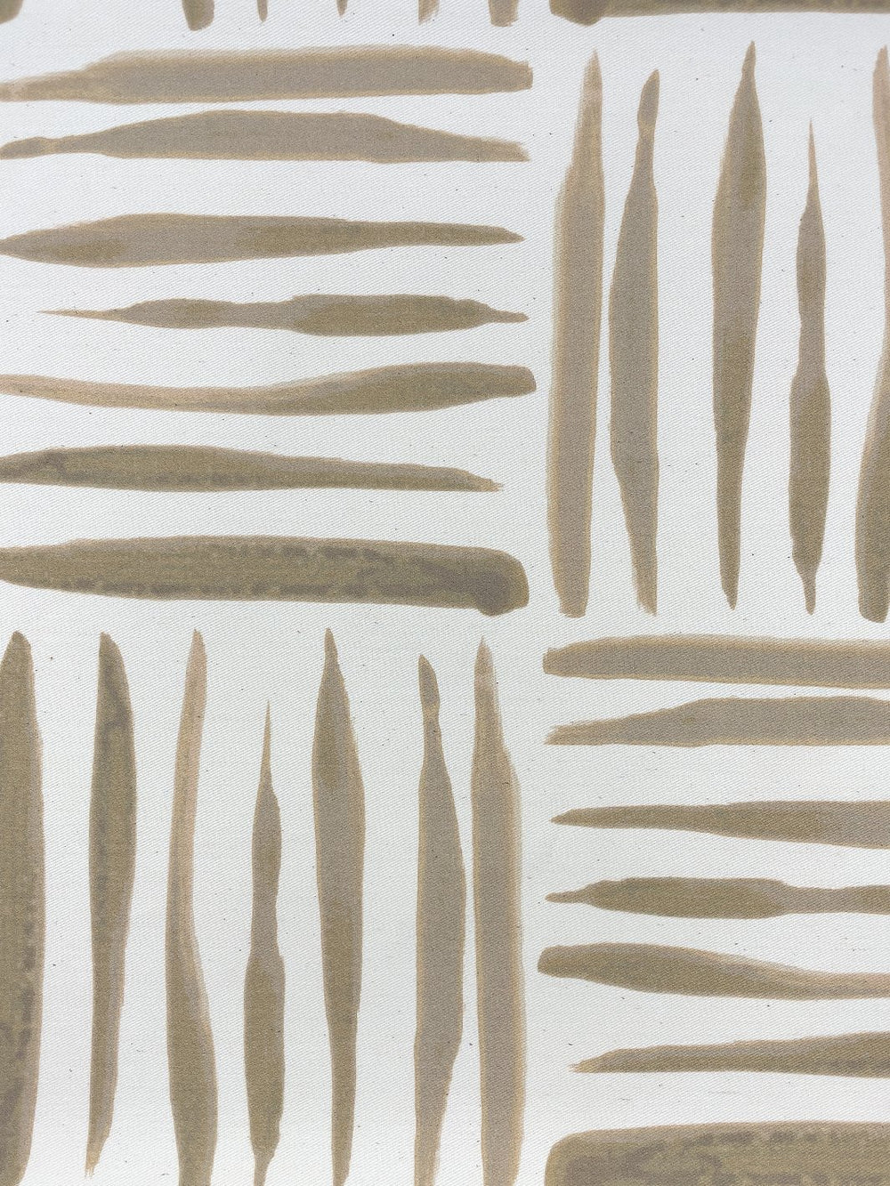 fabric by the yard watercolor weave small taupe on raw canvas