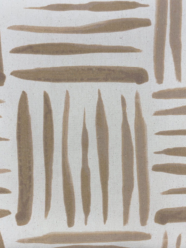 fabric by the yard watercolor weave small taupe on raw canvas