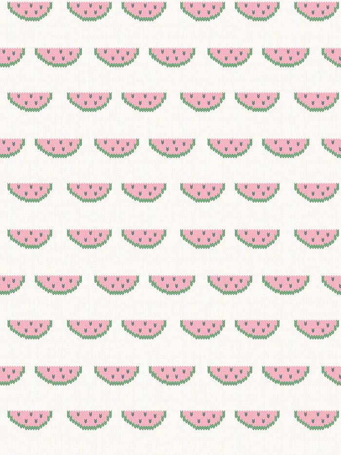'Watermelon Knit' Wallpaper by Tea Collection - Ballet Slipper