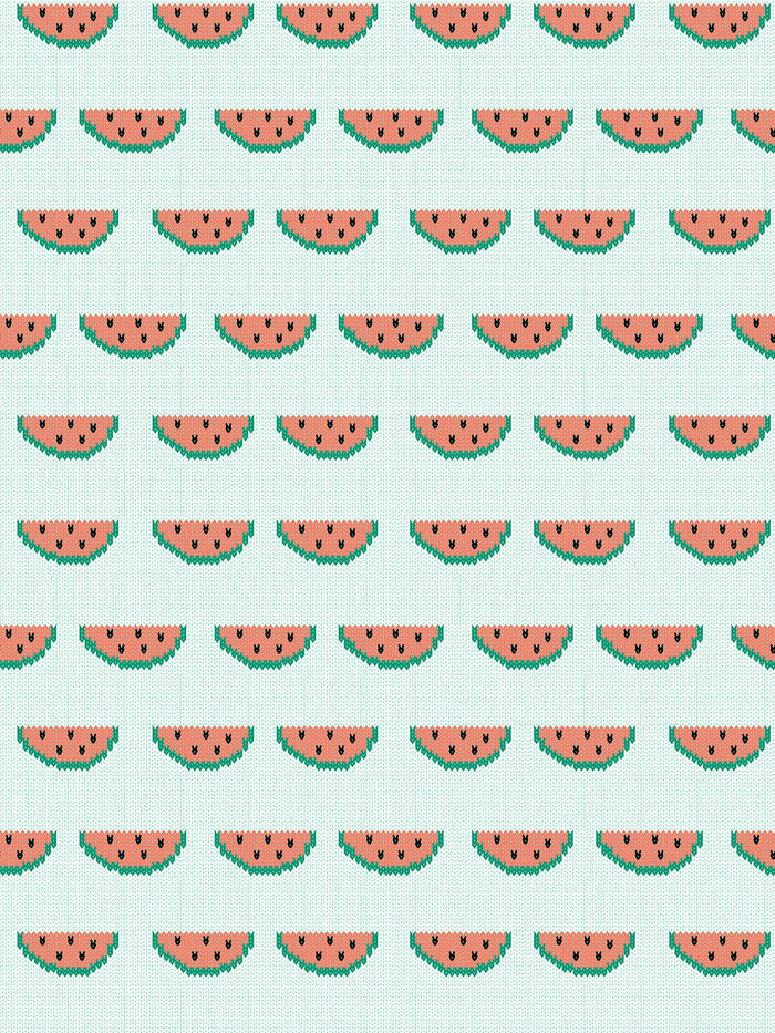 'Watermelon Knit' Wallpaper by Tea Collection - White