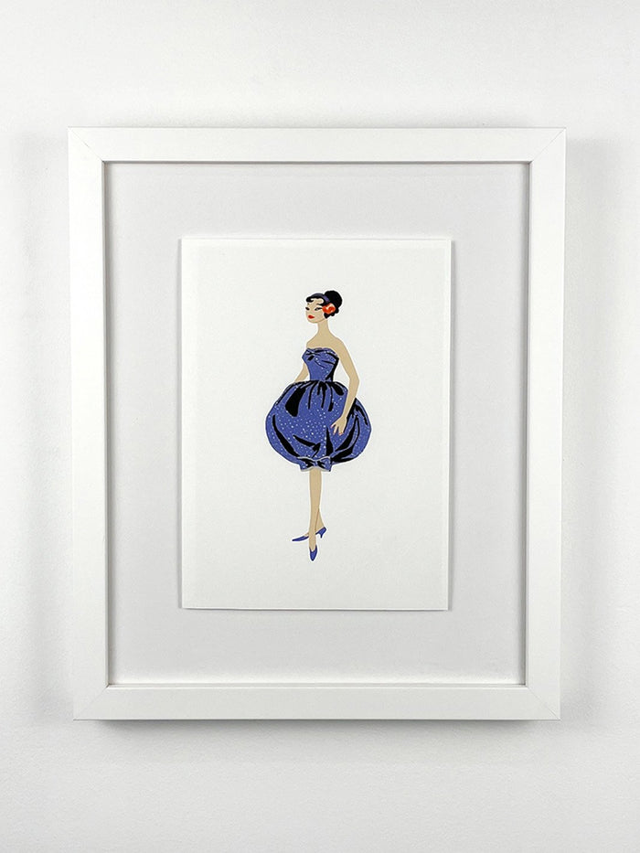 'Barbie™ Vintage Blue Crinoline Dress Framed Art