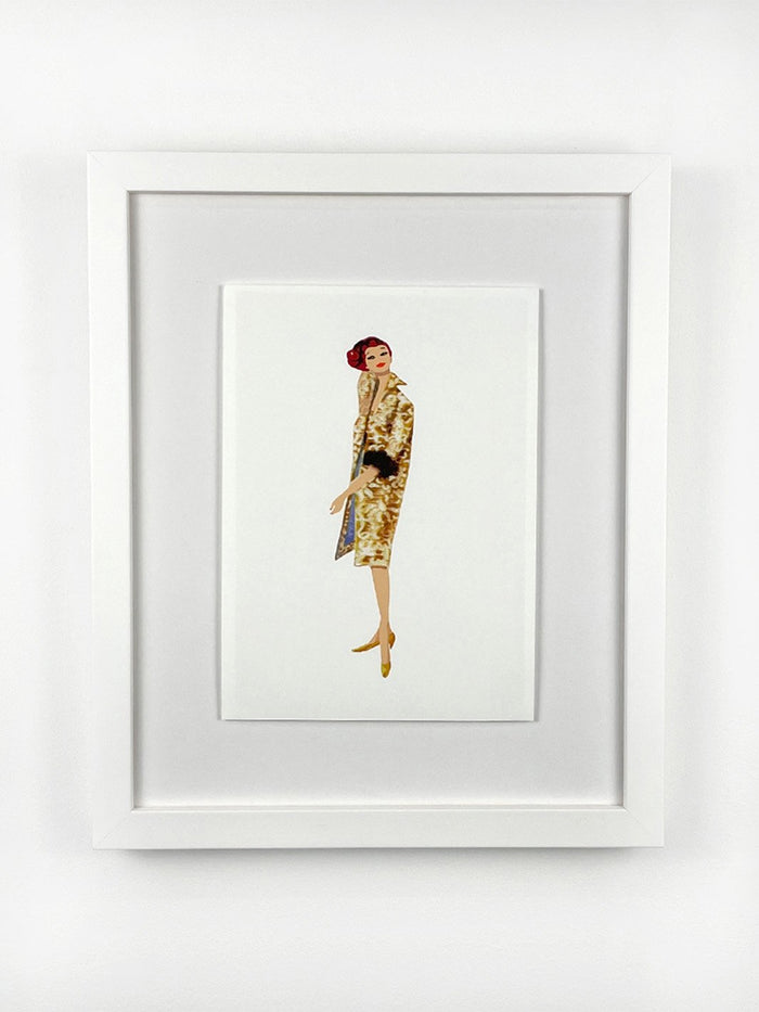 'Barbie™ Vintage Gold Coat Framed Art