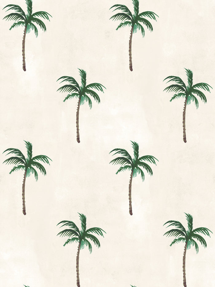 'Allover Palm' Wallpaper by Mary Maguire - Ivory