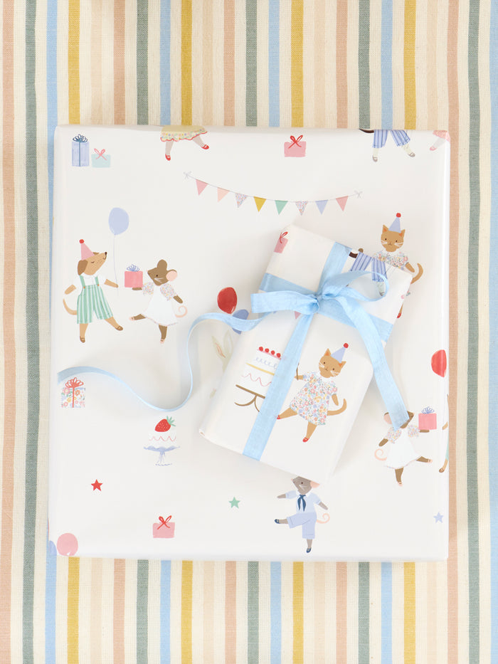 'Animal Friends' Gift Wrap by Meri Meri - Cream
