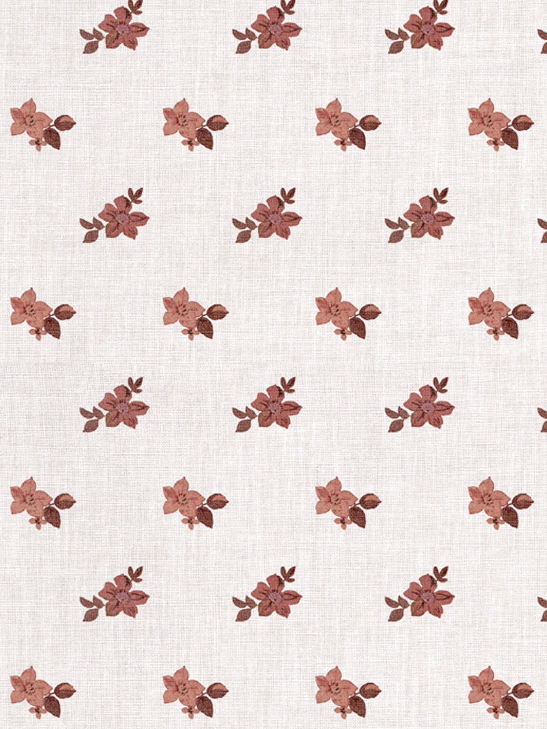 'Anna Floral' Linen Fabric by Nathan Turner - Antique Red