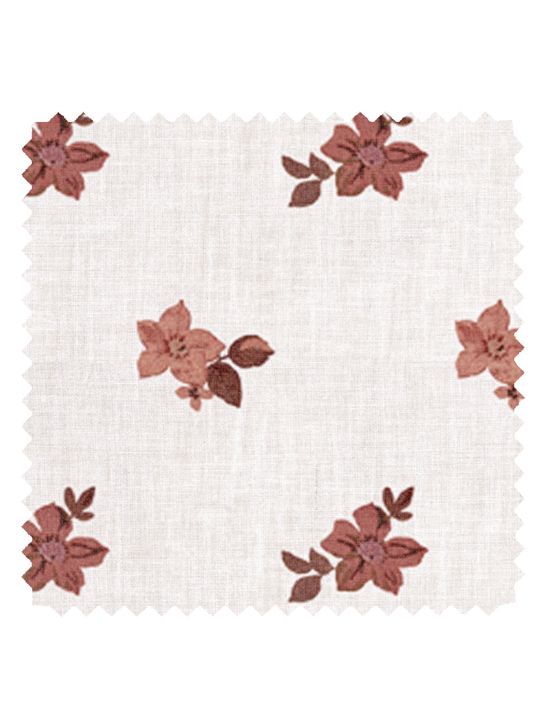 'Anna Floral' Linen Fabric by Nathan Turner - Antique Red