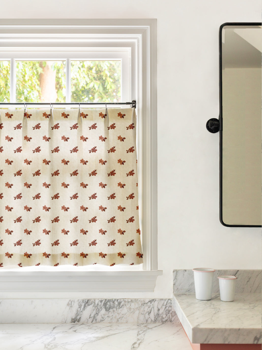 'Anna Floral' Linen Fabric by Nathan Turner - Antique Red