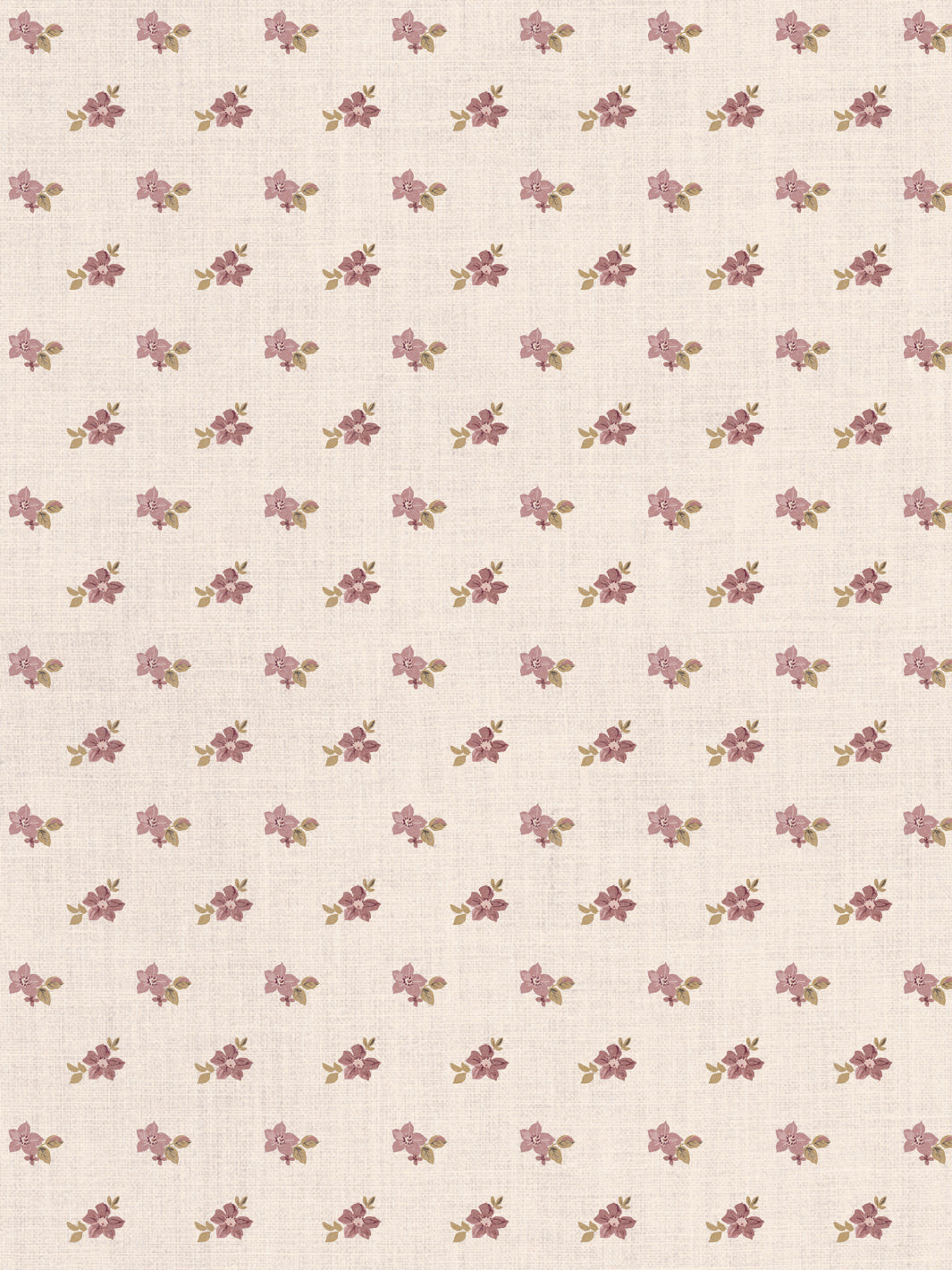 'Anna Floral' Tea Stained Linen Fabric by Nathan Turner - Mustard Pink