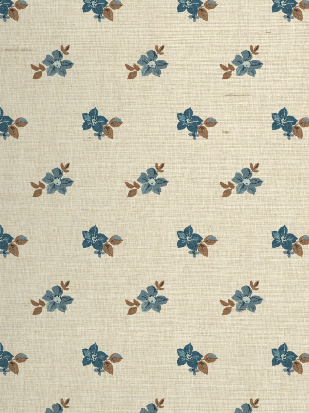 anna floral grasscloth wallpaper by nathan turner blue brown