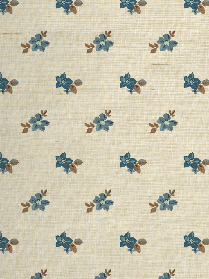 anna floral grasscloth wallpaper by nathan turner blue brown