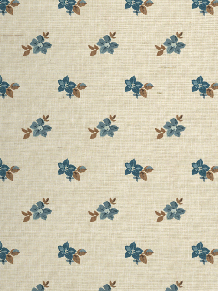 anna floral grasscloth wallpaper by nathan turner blue brown