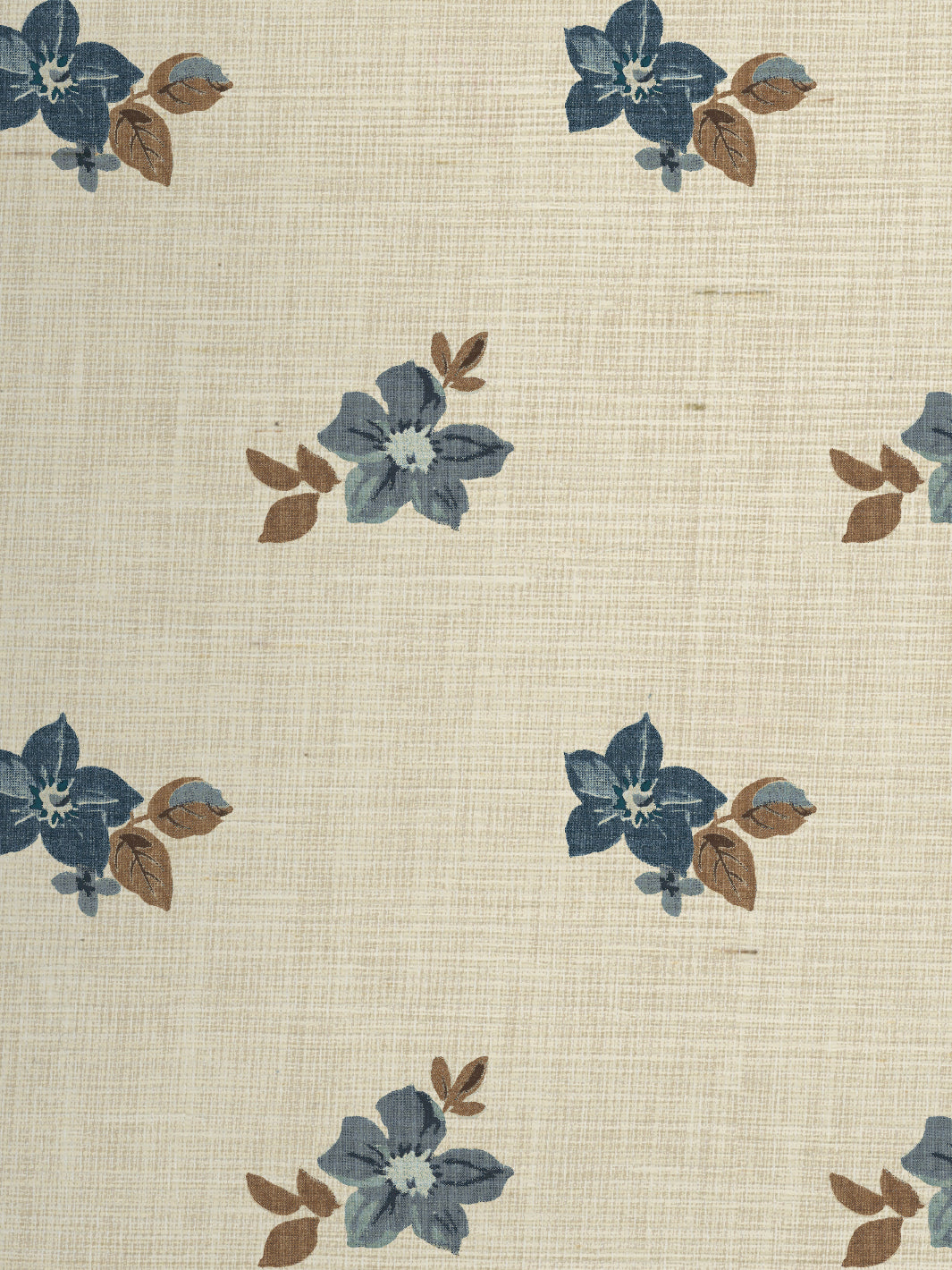 anna floral grasscloth wallpaper by nathan turner blue brown