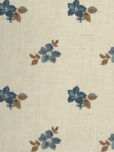 'Anna Floral' Grasscloth Wallpaper by Nathan Turner - Blue Brown