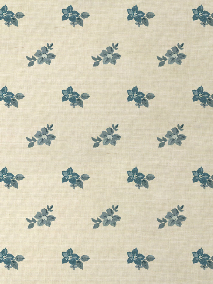 'Anna Floral' Grasscloth Wallpaper by Nathan Turner - Blues