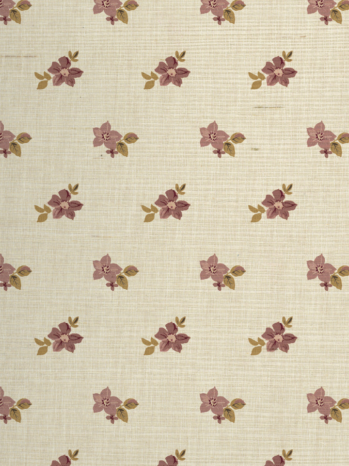 anna floral grasscloth wallpaper by nathan turner mustard pink
