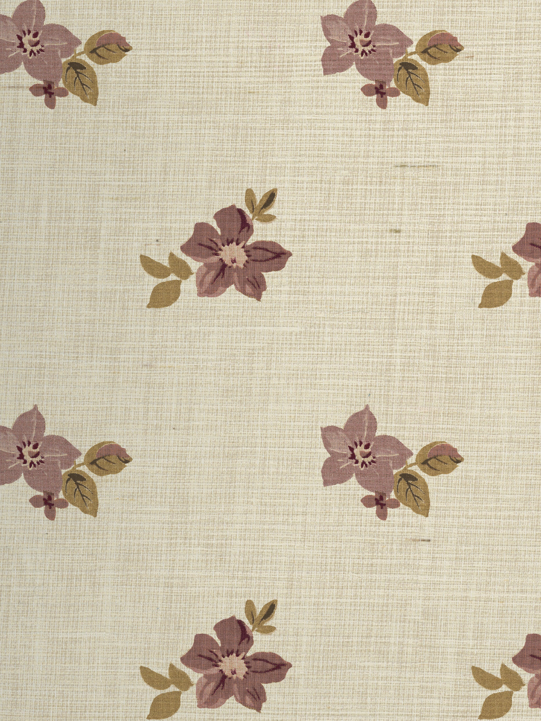 'Anna Floral' Grasscloth Wallpaper by Nathan Turner - Mustard Pink
