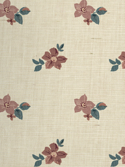 'Anna Floral' Grasscloth Wallpaper by Nathan Turner - Pink Blue