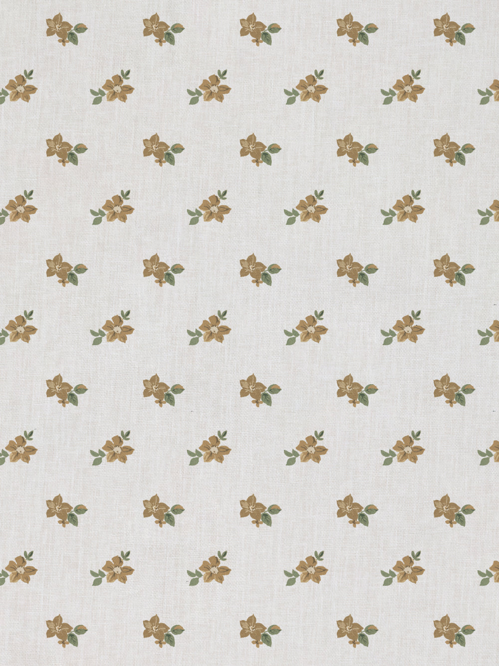 anna floral linen fabric by nathan turner gold green
