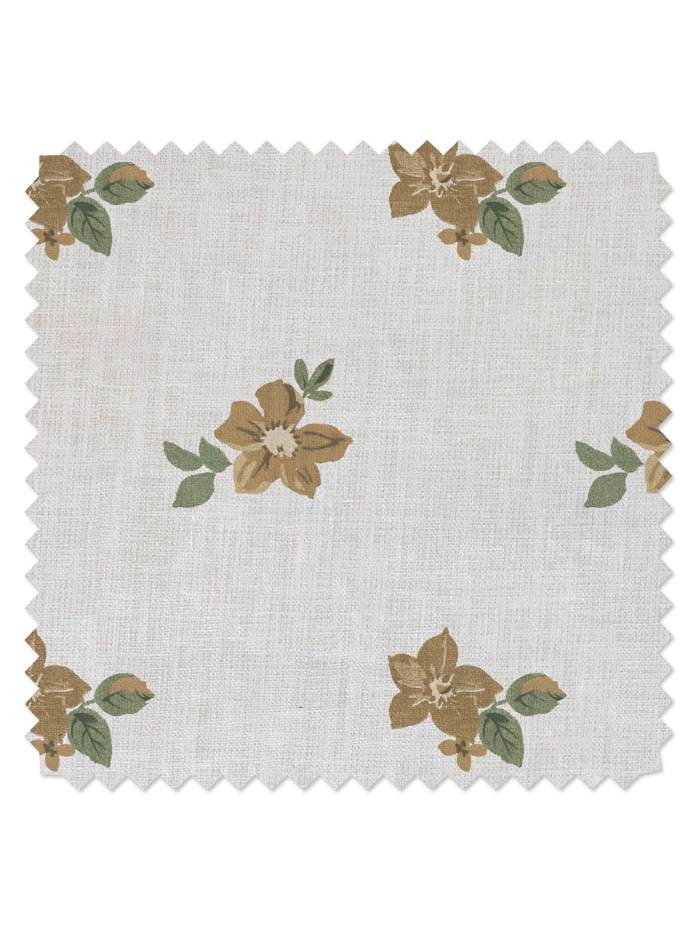 anna floral linen fabric by nathan turner gold green