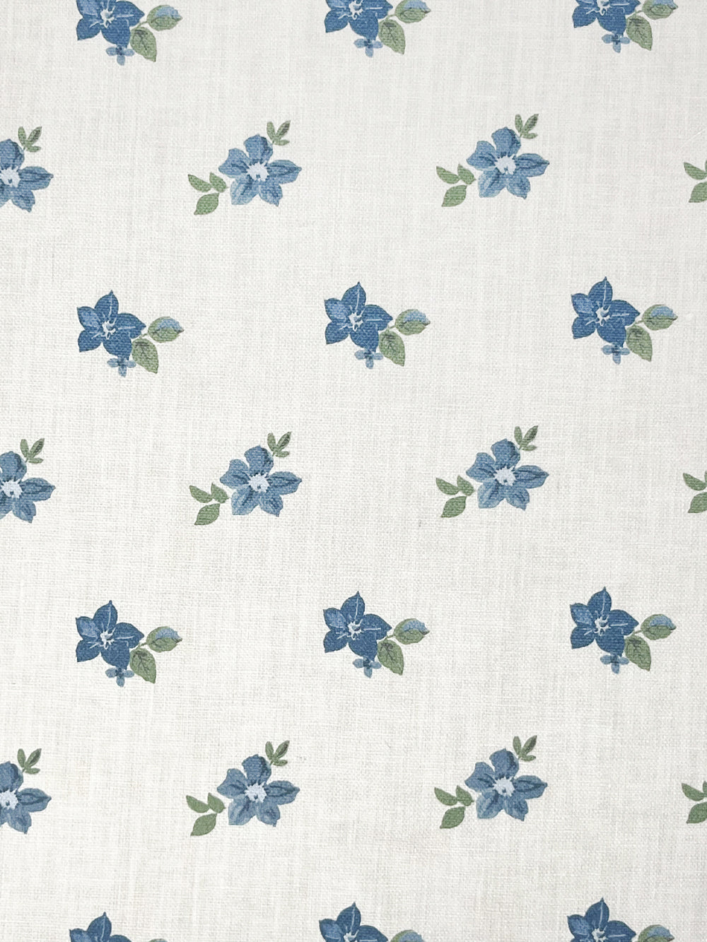 anna floral linen fabric by nathan turner blue green