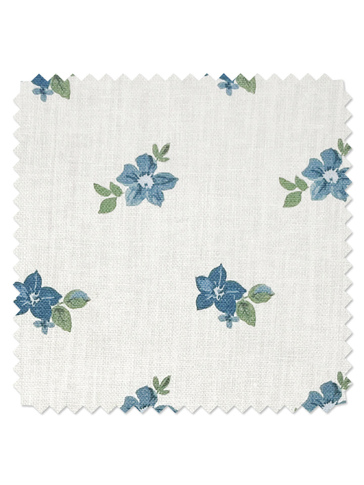 anna floral linen fabric by nathan turner blue green