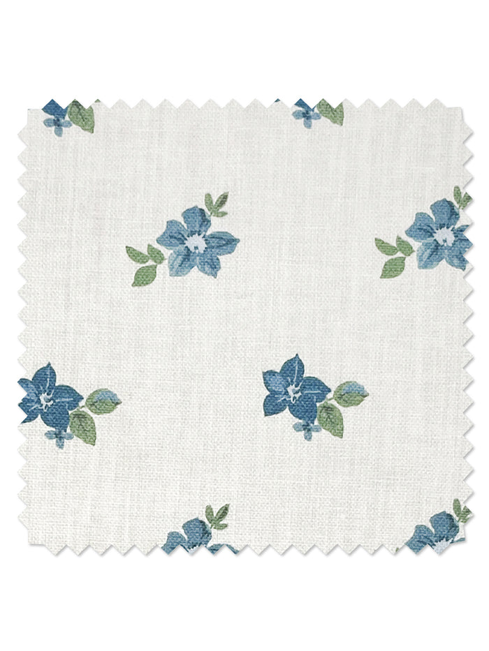 'Anna Floral' Linen Fabric by Nathan Turner - Blue Green