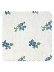 anna floral linen fabric by nathan turner blue green