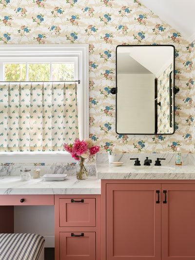 dora chintz wallpaper by nathan turner pink blue