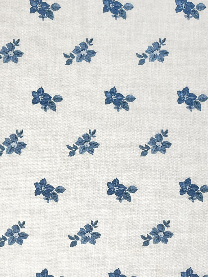 anna floral linen fabric by nathan turner blues