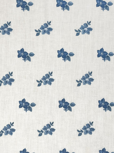 'Anna Floral' Linen Fabric by Nathan Turner - Blues
