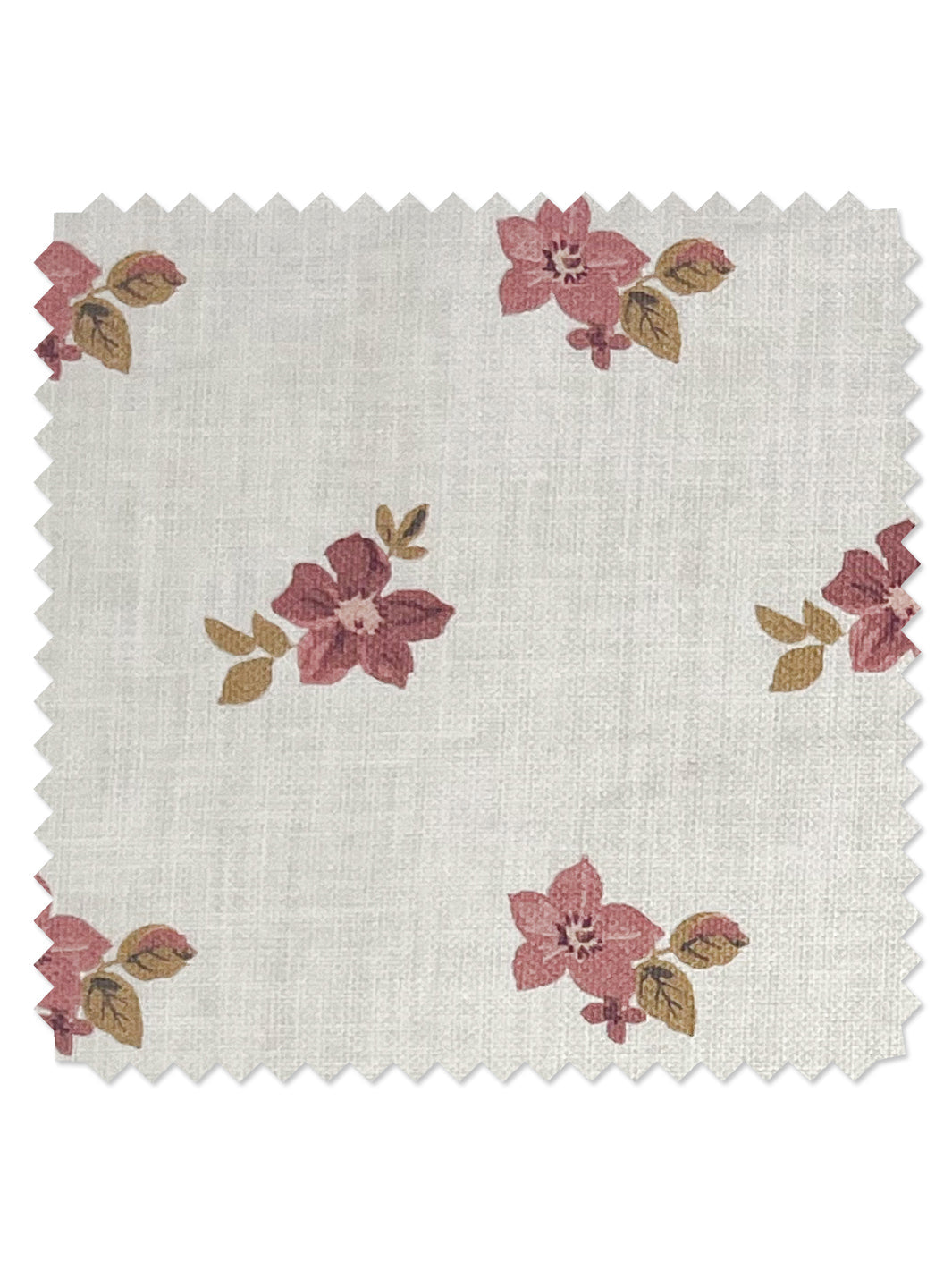 'Anna Floral' Linen Fabric by Nathan Turner - Mustard Pink