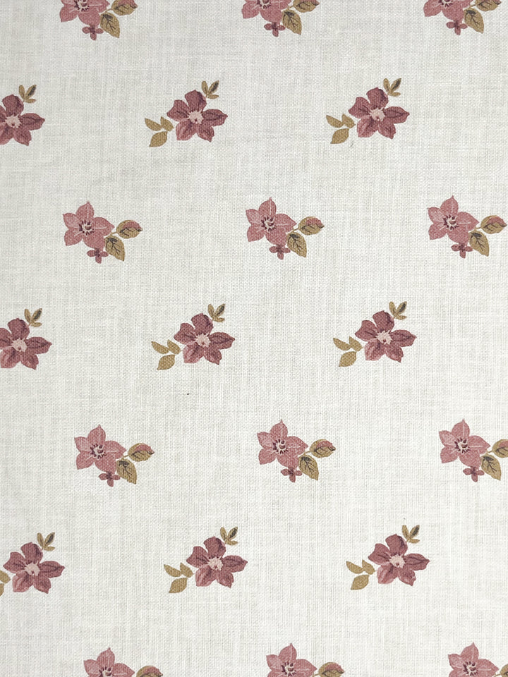 anna floral linen fabric by nathan turner mustard pink